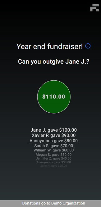 Fundraising Games Demo - Outgive Me